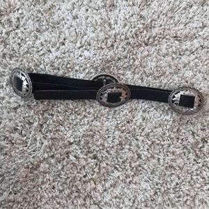Black Western Buckle Silver and Black Belt